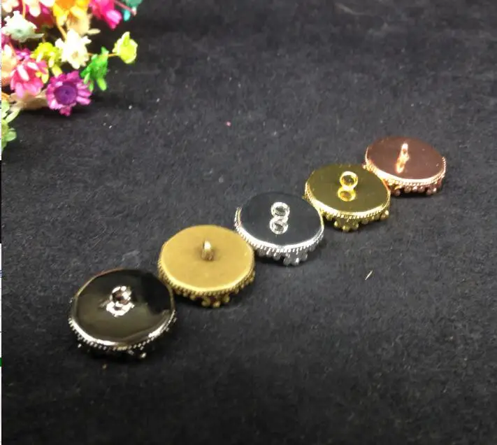 

300pcs 5 Colors Inner Size 15mm Copper Blank Cufflink Tray Buttons /Pendants Base Cabochon Setting Cameo Bezels Base Diy Jewely