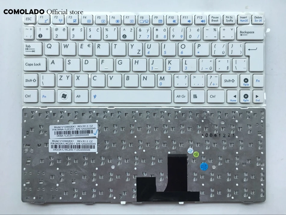 CZ Чешская клавиатура для ASUS Eee PC 1001HA 1001PX 1001PXD 1005 1005HD 1005HA 1005PX 1008 1008HA белая с рамкой