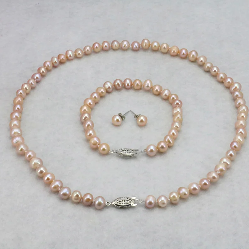 

Комплект из колье и серёг, 6-7 мм, 18 дюймов, браслет 7,5 дюйма