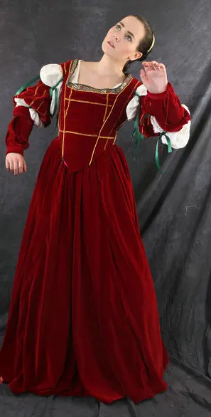 Ярко! Красные бархатные винтажные костюмы на заказ платье в готическом