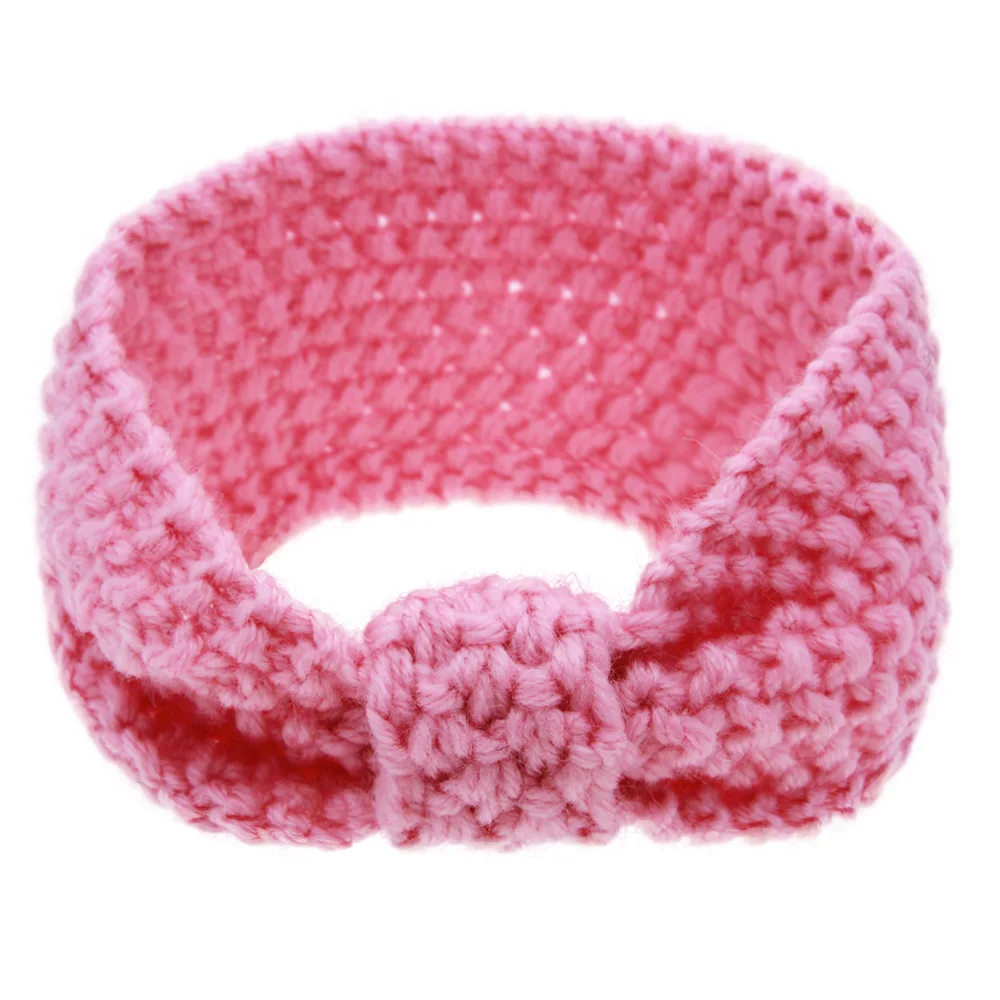 Вязаная для младенцев Топ узел эластичная повязка головы тюрбан резинки волос