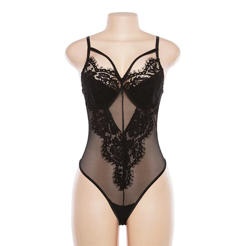 Sexy Lace Bodysuit Women Bodycon Jumpsuit Short Summer Hollow Out Rompers Womens Body Overall Mesh Playsuit Catsuit S-L | Женская одежда