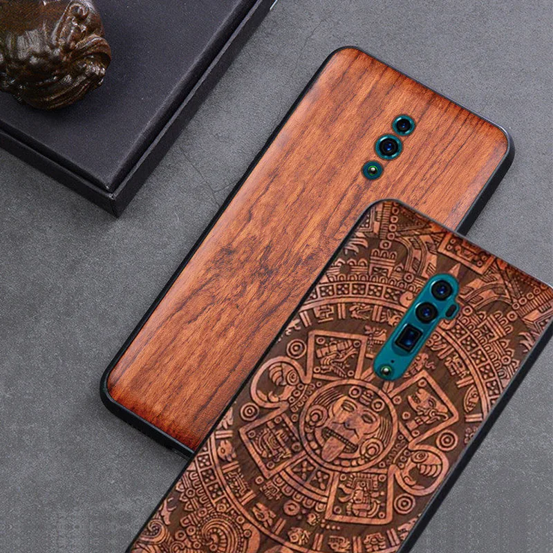 Резной деревянный ящик для OPPO Reno 10x zoom противоударный чехол TPU бампер чехол для OPPO Reno 10x zoom чехол деревянный корпус OPPO Reno