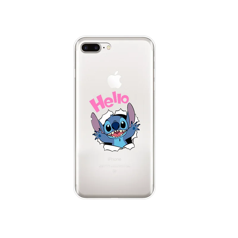 Силиконовый мягкий ТПУ чехол для телефона Disneys Stitch Apple iPhone X XR XS MAX 7 8 7plus 6 6S Plus 5 5S