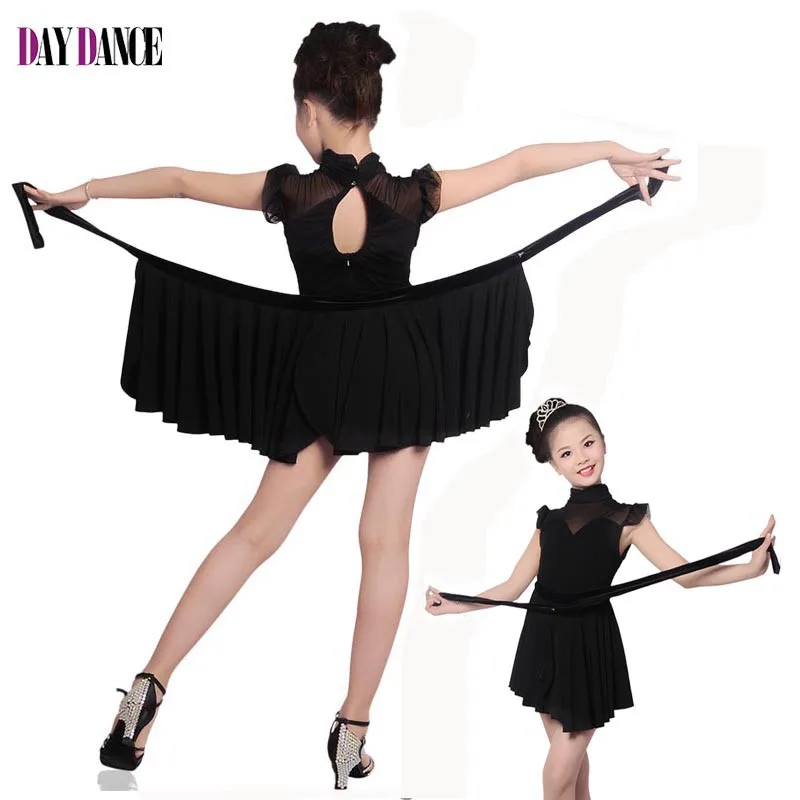 Girls Dance Dresses Child Dance Costume Salsa Tango Dress Mesh Sexy Dress For Ballroom Dance