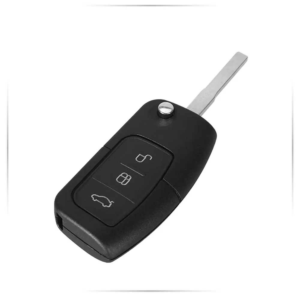 KEYYOU 10X3 Кнопка флип складной модифицированный Uncut автомобиль заготовка для ключа зажигания дистанционного Fob Крышка для Ford Focus Fiesta C Max KA