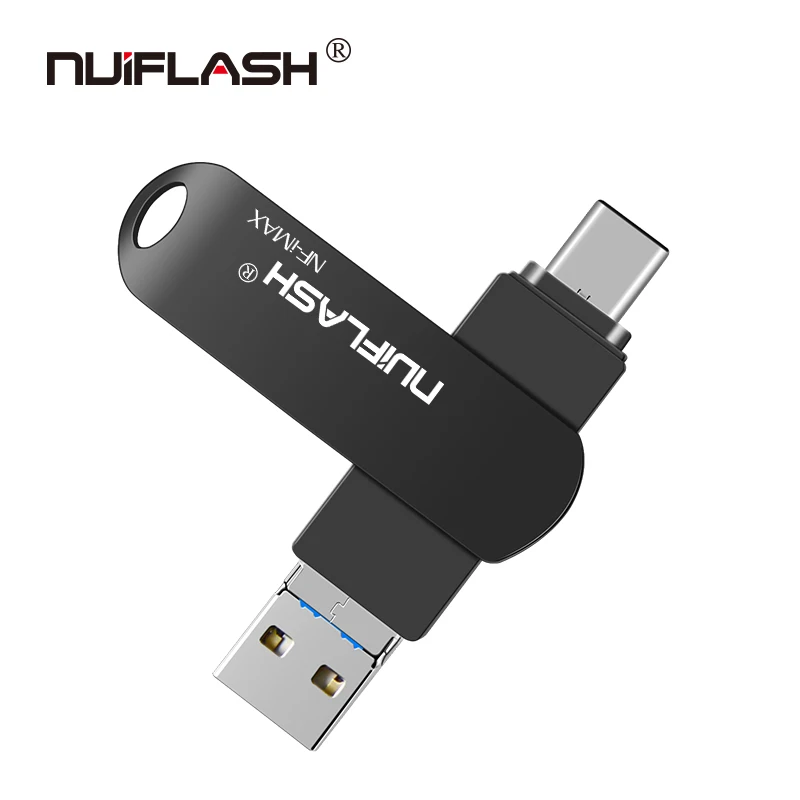 Высокоскоростной USB флеш-накопитель 32 ГБ 16 ГБ, карта памяти 128 ГБ, u-диск 64 ГБ, флеш-накопитель 8 ГБ, usb-накопитель 2 в 1 для iphone/ipad, флешка OTG - Цвет: gray