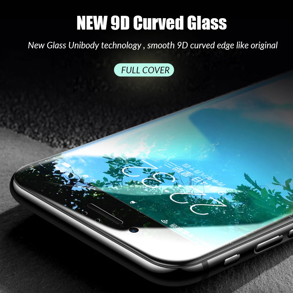 9D изогнутое закаленное стекло для iPhone 8 7 6 S Plus защита экрана полное покрытие краев