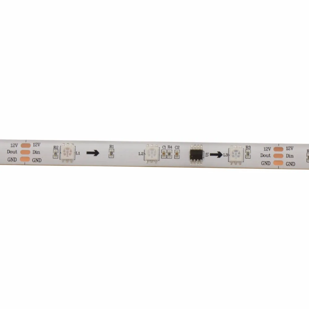 5 ~ 100 м DC12V WS2811 30 светодиодов/м 5050 RGB SMD 150 светодиодов черный белый цвет адресуемые