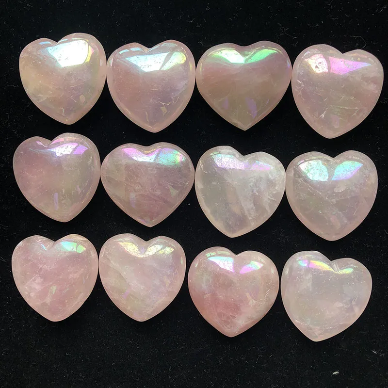 4 5 см натуральный розовый кристалл кварц гальваническое сердце стандартный