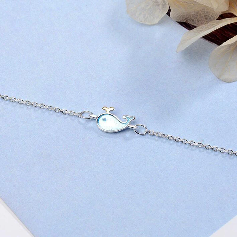 KOFSAC новый очаровательный милый синий маленький женский браслет из чистого