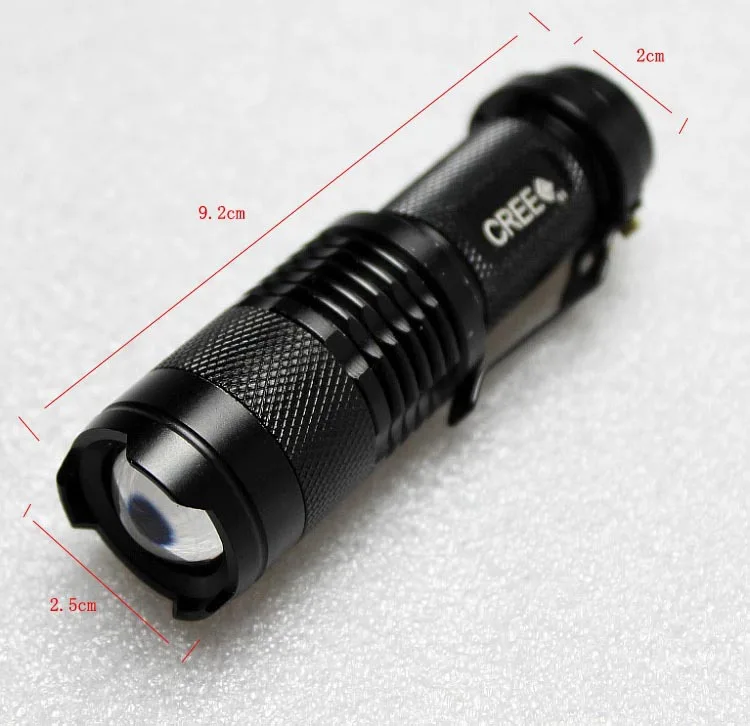 Мини светодиодный алюминиевый фонарик 7 Вт 300LM CREE Q5 фокусирующий масштабируемый