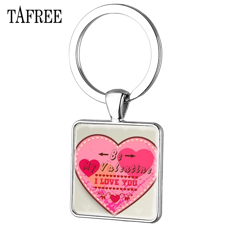 Квадратный брелок для ключей TAFREE на День святого Валентина античный украшения