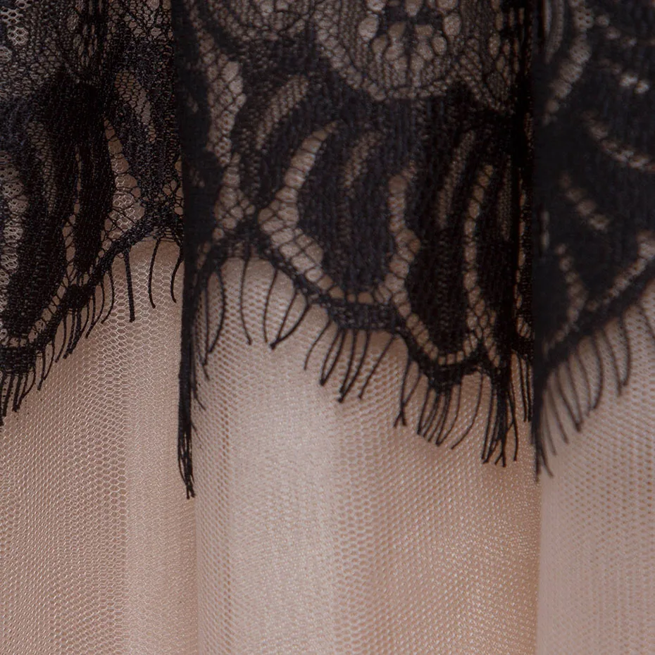 Women elegant autumn dress indie folk color block fashion a-line lace tassel party sexy mesh patchwork female | Женская одежда