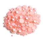 Полукруглые бусины из АБС-пластика розового и красного цвета, размеры 2 мм3 мм4 мм5 мм6 мм8 мм, бусины с плоской задней стороной, 15 г, аксессуары сделай сам, бесплатная доставка