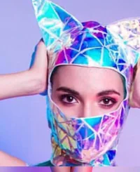only mask Сексуальный ночной клуб костюм с пайетками Женщины Девушки сценическая одежда лазер боди кошка маска ГОГО одежда будущее космическое шоу - Color: only mask