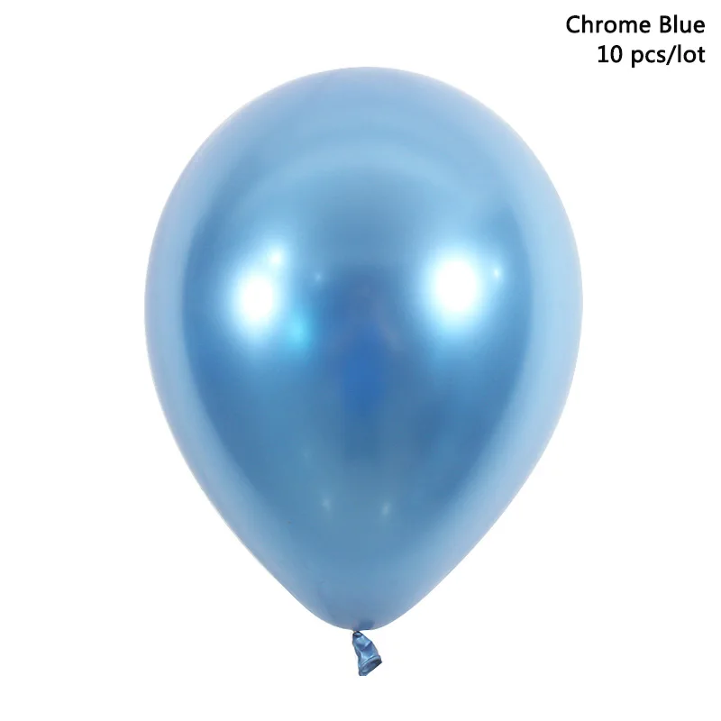 blue 10 шт./лот, хромированные шары на день рождения, свадьбу, день рождения, день рождения, Рождество, шары, металлик, золото, silve, воздушные шары, букет, вечерние украшения - Цвет: blue