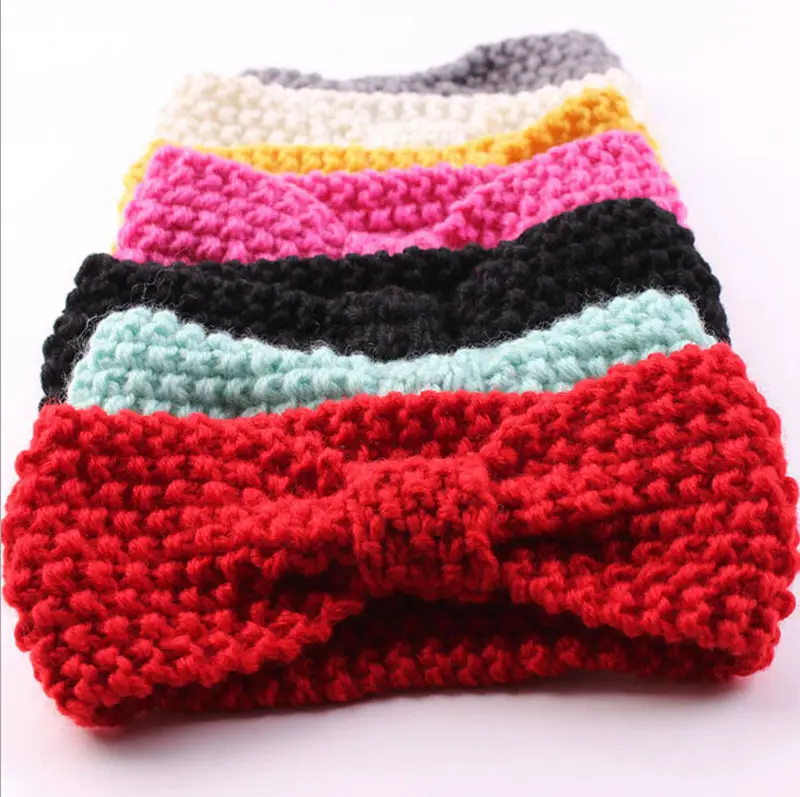 Повязка на голову вязаная крючком для маленьких девочек теплая лента волос