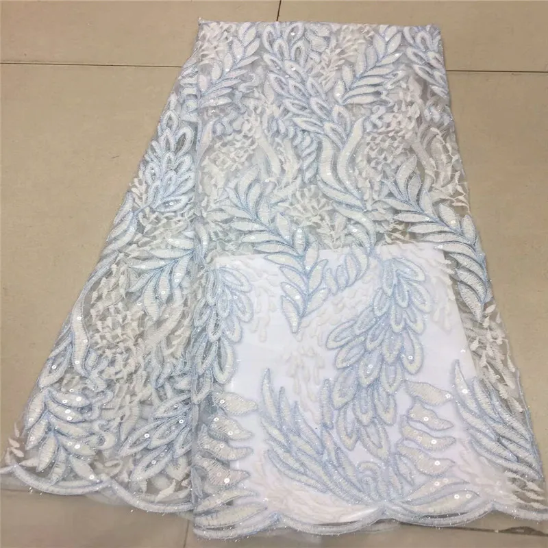 2019 новый стиль Французский Чистая кружевная ткань с блестками африканский тюль
