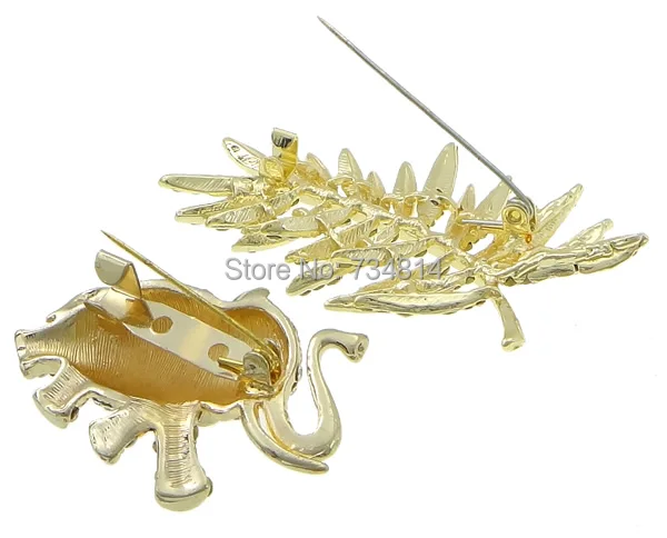 Free shipping!!!Rhinestone Brooch jewelry lot Zinc Alloy gold color plated with rhinestone mixed colors nickel | Украшения и