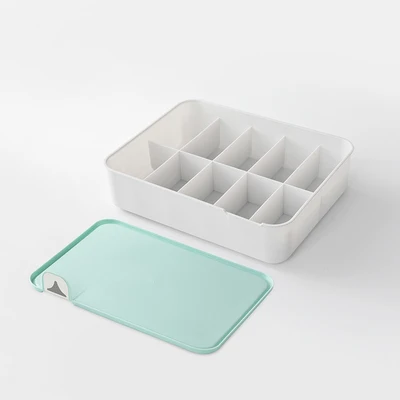 10Grid Blue 3 предмета, Нижнее белье ящик для хранения с крышкой 1/10/15 сетки дома шкаф с выдвижными ящиками Органайзер чехол для носки трусики бюстгальтер домашнего хранения - Цвет: 10Grid Blue