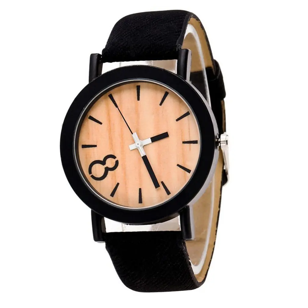 Классический ретро дизайн кожаный ремешок аналоговые кварцевые наручные часы
