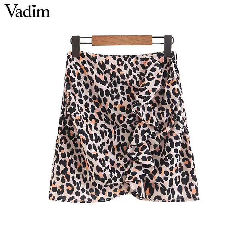 Фото Vadim Женская Сексуальная плиссированная юбка с леопардовым принтом боковая