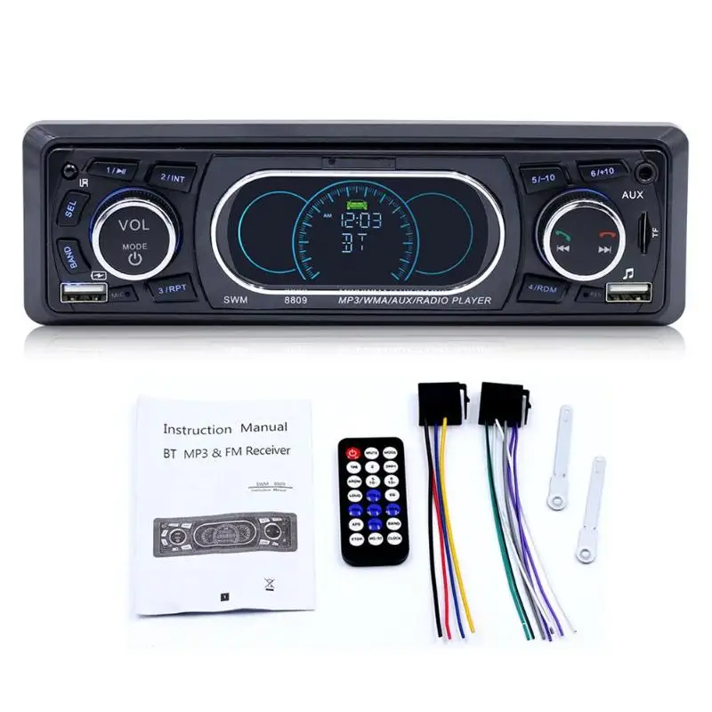 SWM 8809 автомобильный стерео MP3-плеер FM Радио BT RCA USB с пультом дистанционного управления USB комплект беспроводной связи bluetooth для автомобиля lcd mp3-плеер