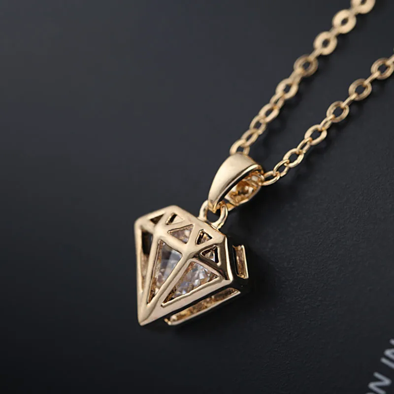 Новое Трендовое ожерелье с подвеской геометрической формы кристаллами и