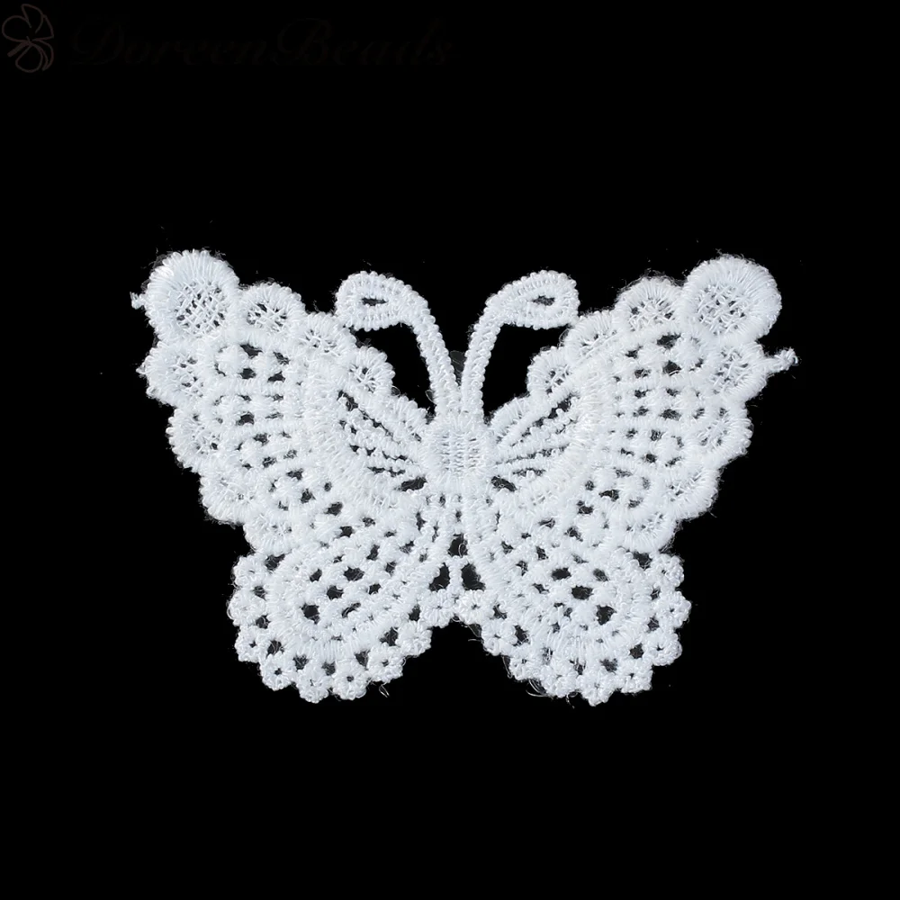 DoreenBeads полиэстер аппликации Патчи DIY Скрапбукинг Ремесло бабочка животное белый