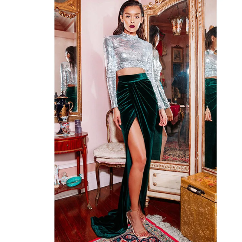 Женское облегающее платье с блестками элегантное вечернее знаменитости длинным