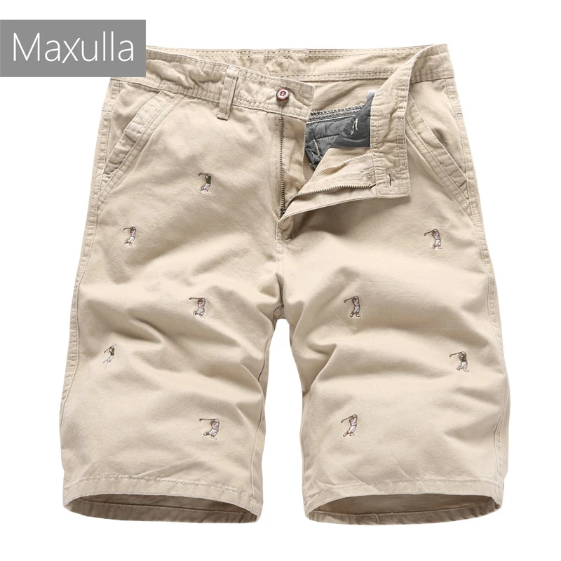 Шорты Maxulla мужские хлопковые Пляжные бермуды с вышивкой большие размеры 5 цветов