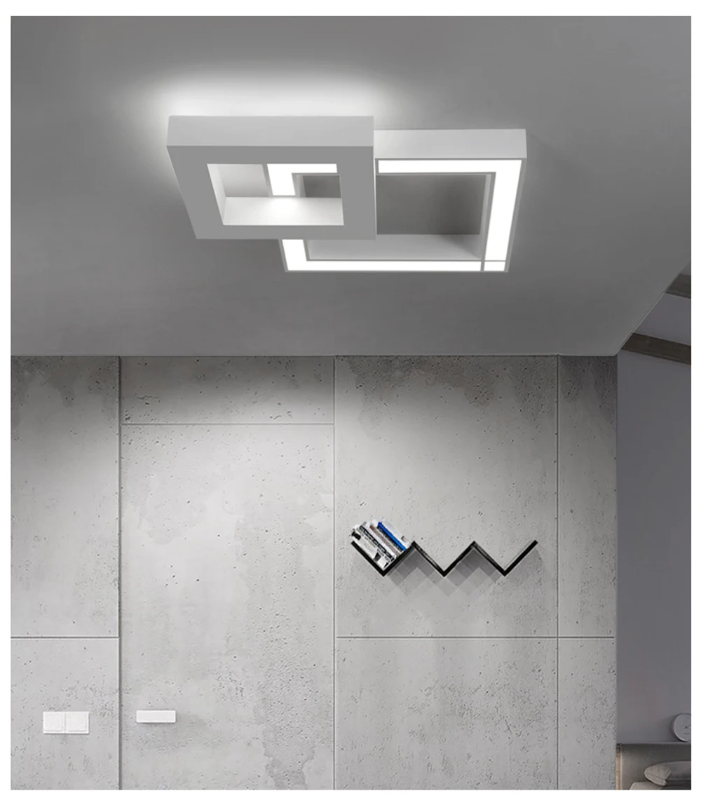 LED Современные Геометрические Железные Акриловые Чёрные Белые Светодиодные Лампы.Светодиодные Светильники.Люстры Потолочные. Потолочные Светильники.Светильник Потолочный Светильник.Для Столовой,Фойе и Спальни