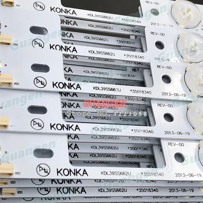 Новинка 100 шт. светодиодный фонарь для KONKA KDL39SS662U 35018339 35018340 327 мм 4 светодиодный s(1 светодиодный 6 В