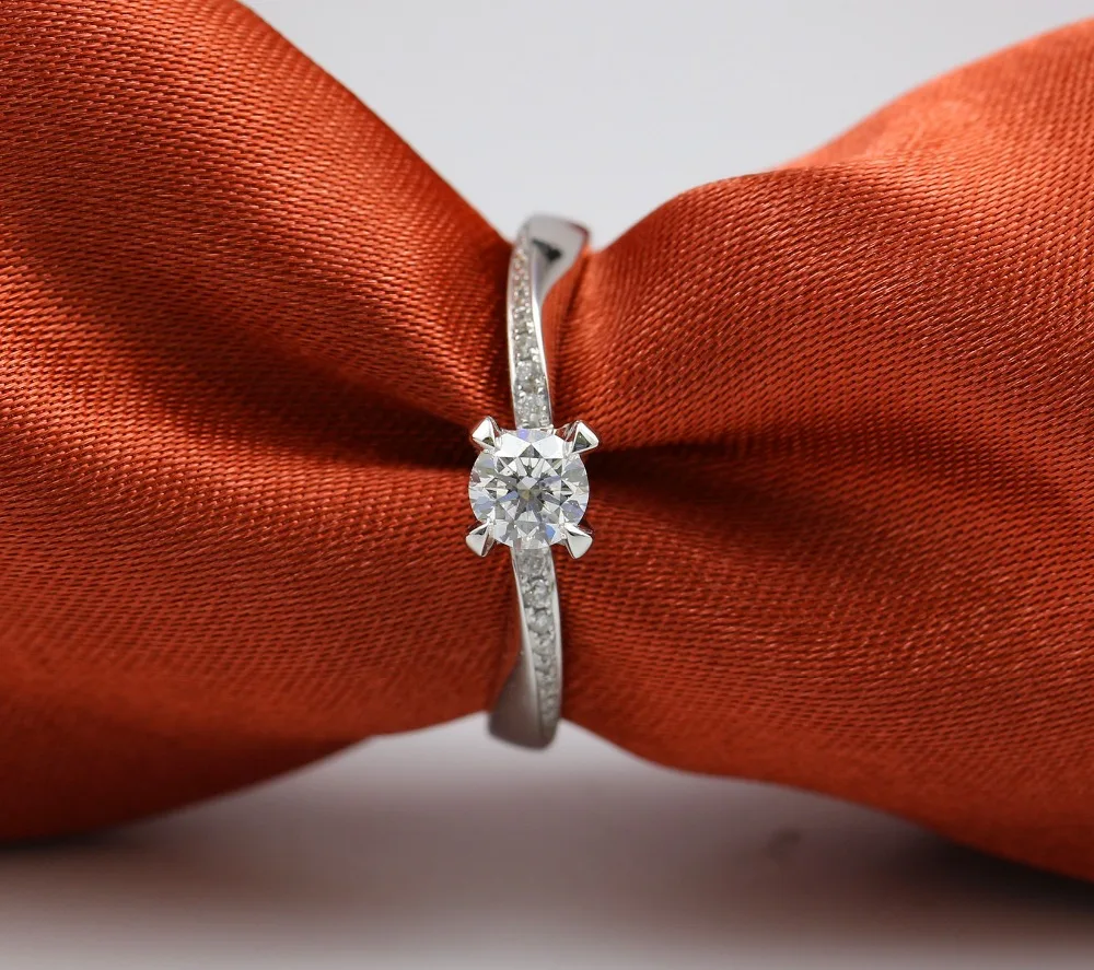 LASAMERO 0,283 CT DE/SI круглое ограненное современное дизайнерское кольцо с натуральным бриллиантом для женщин 18 k Белое Золото сертифицированное обручальное кольцо