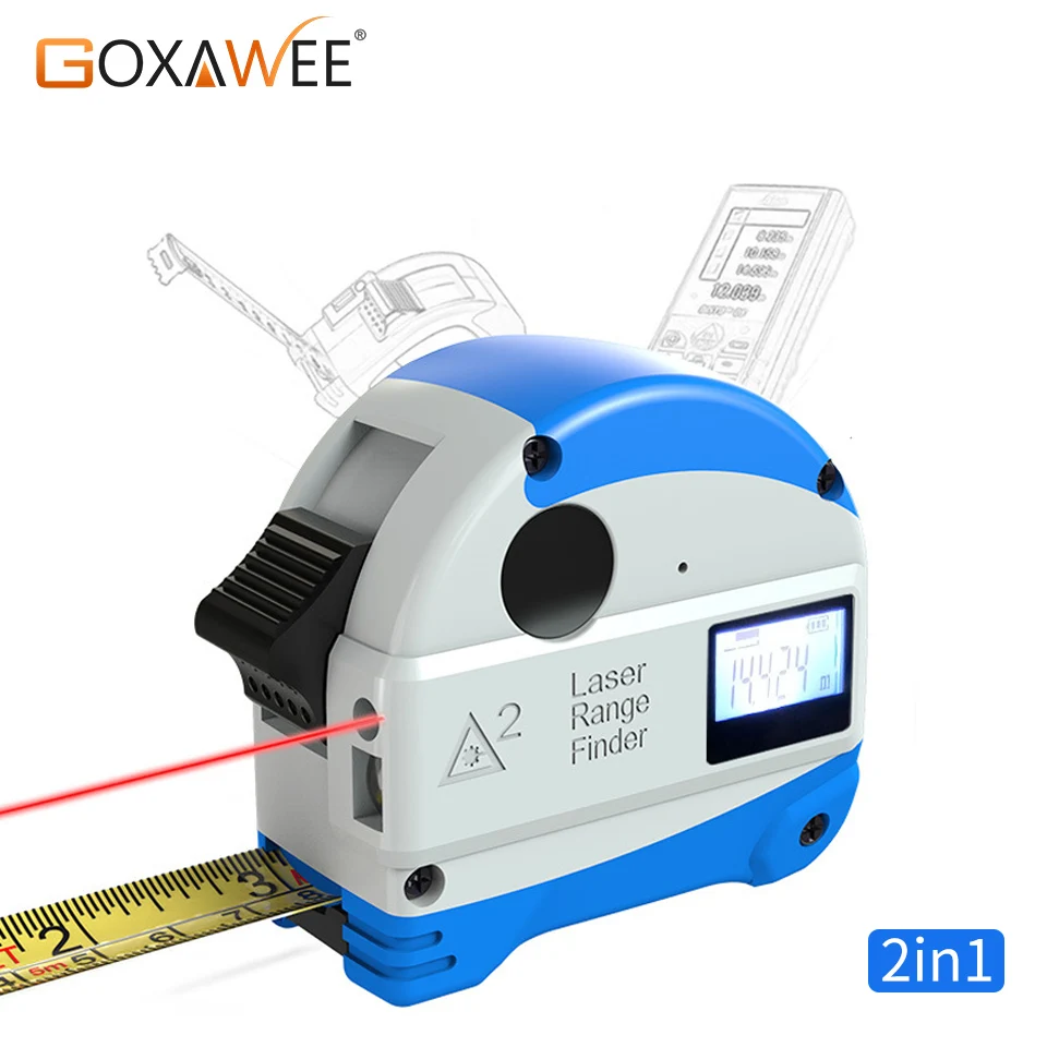 GOXAWEE laser distance meter range finder 30M tape measure digital retractable 5m rangefinder Ruler Survey tool | Инструменты