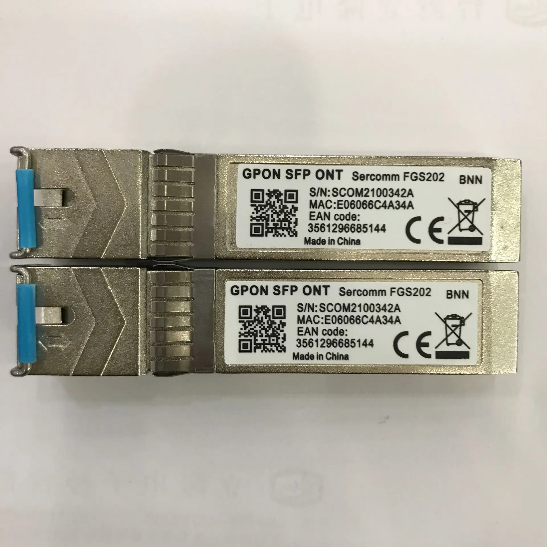 Одномодовый одноволоконный GPON SFP ONT Sercomm FGS202 SCOM2100342A 3561296685144|Оптоволоконное
