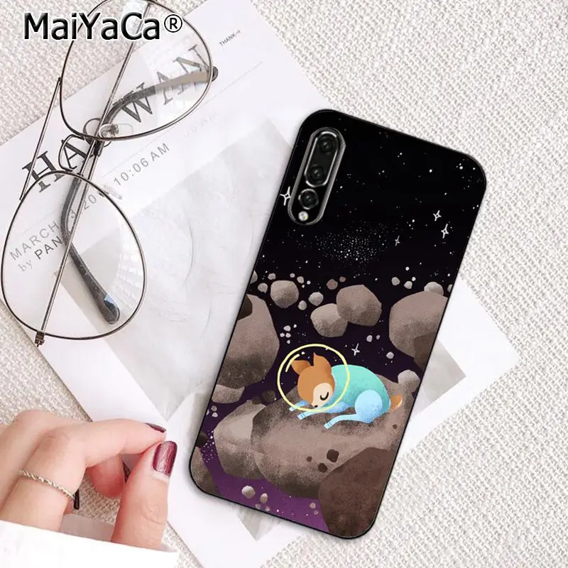 Чехол MaiYaCa для телефона с изображением космоса Луны самолета абстрактных звезд