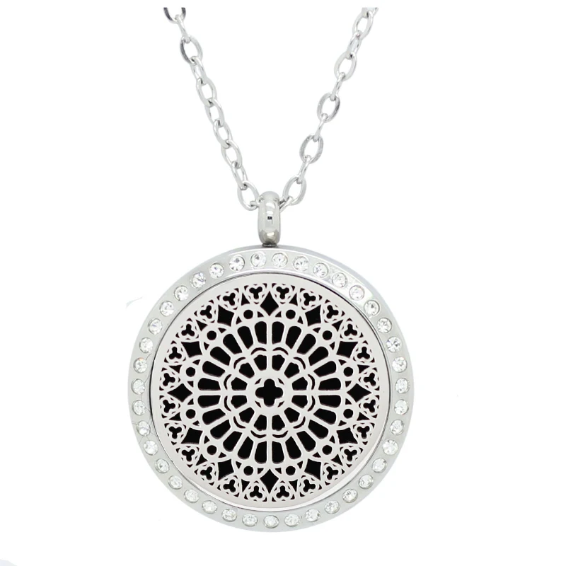 30mm silver stone 30 мм Серебряный Магнитный парфюм медальон для женщин девочек 316l нержавеющая сталь подвески для ароматерапии эфирное масло диффузор ожерелье - Окраска металла: 30mm silver stone