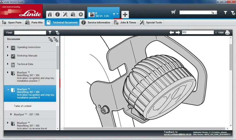 Руководство по обслуживанию Linde 2016 года версии LSG включает в себя каталог деталей