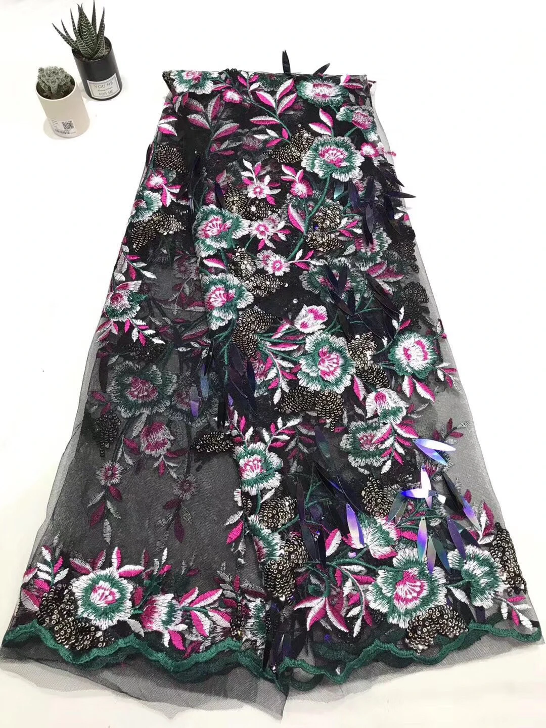 African lace fabric 2019 embroidery high quality French Nigeria sequins wedding party dress | Дом и сад