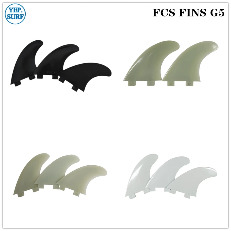 Пластиковые плавники для серфинга с двумя вкладками черный/белый/светло-зеленый