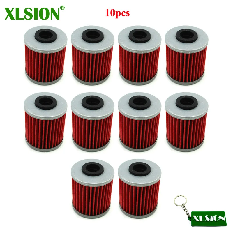 XLSION 10pcs Oil Filters For SUZUKI RMZ 250 RMZ450 Kawasaki KX250 2006 2007 2008 KX250F 2004-2015 KX450F 2016 | Автомобили и