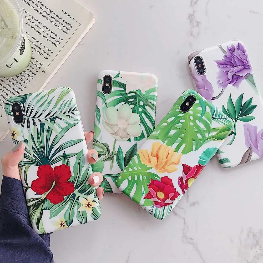 Чехол Boucho для iphone XS Max XR X Plants Art с цветочными листьями чехол телефона 6 6S 7 8 Plus