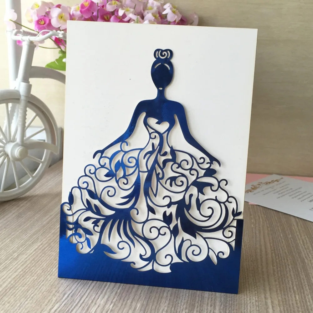 Красивое платье 30 шт./лот для девочек день рождения свадебные пригласительные