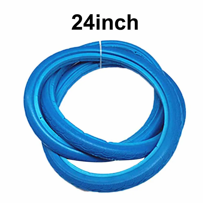 Blue-241 38 Бескамерные Твердые надувные шины для велосипеда, взрывозащищенные велосипедные шины с фиксированной передачей, многоцветные шины для города, 700x23C 24*1 3/8 - Цвет: Blue-241 38