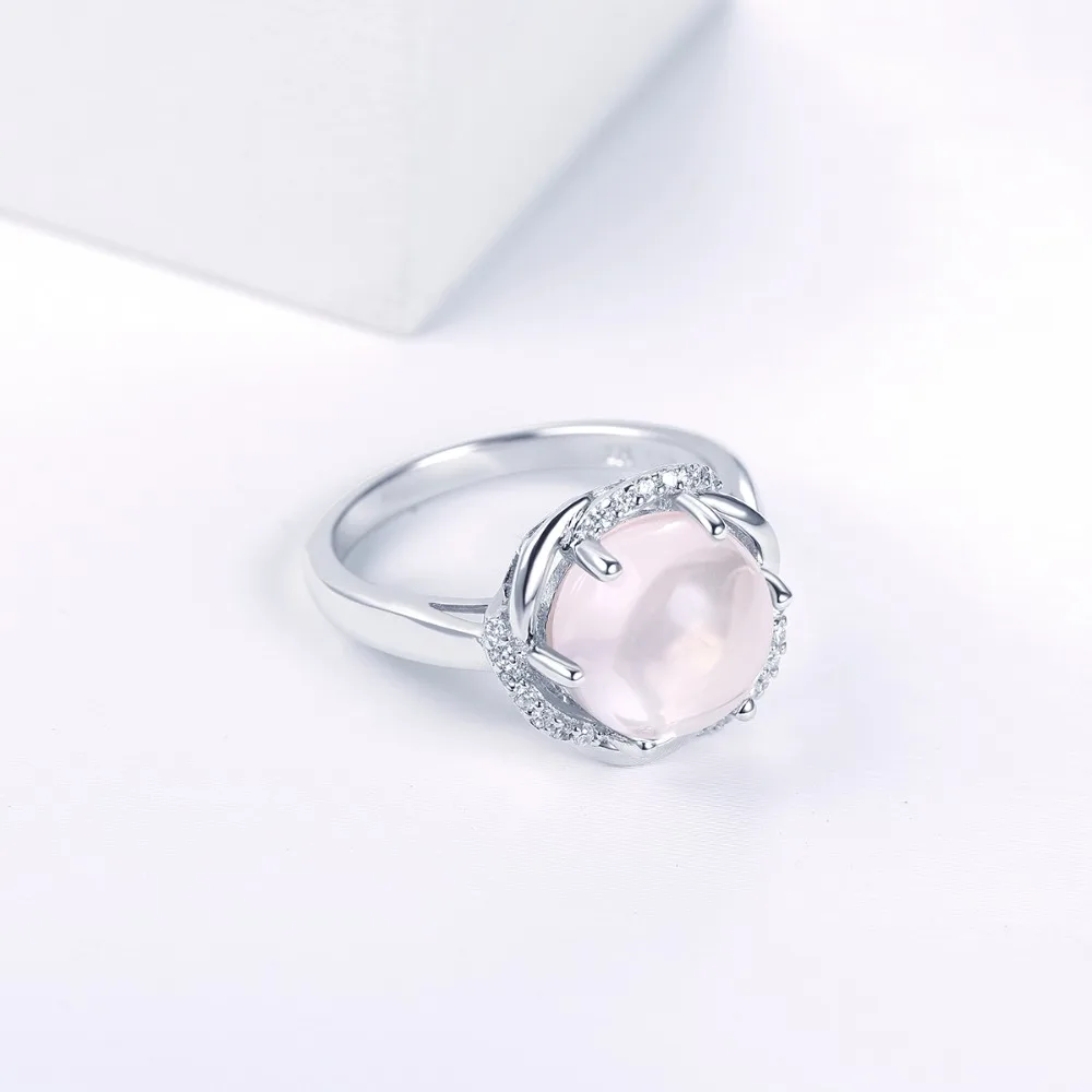 Hutang 8.93ct ледяное украшение из розового кварца наборы 925 серебро элегантный зажим серьги кольцо с натуральными драгоценными камнями для женщин подарок на день Святого Валентина