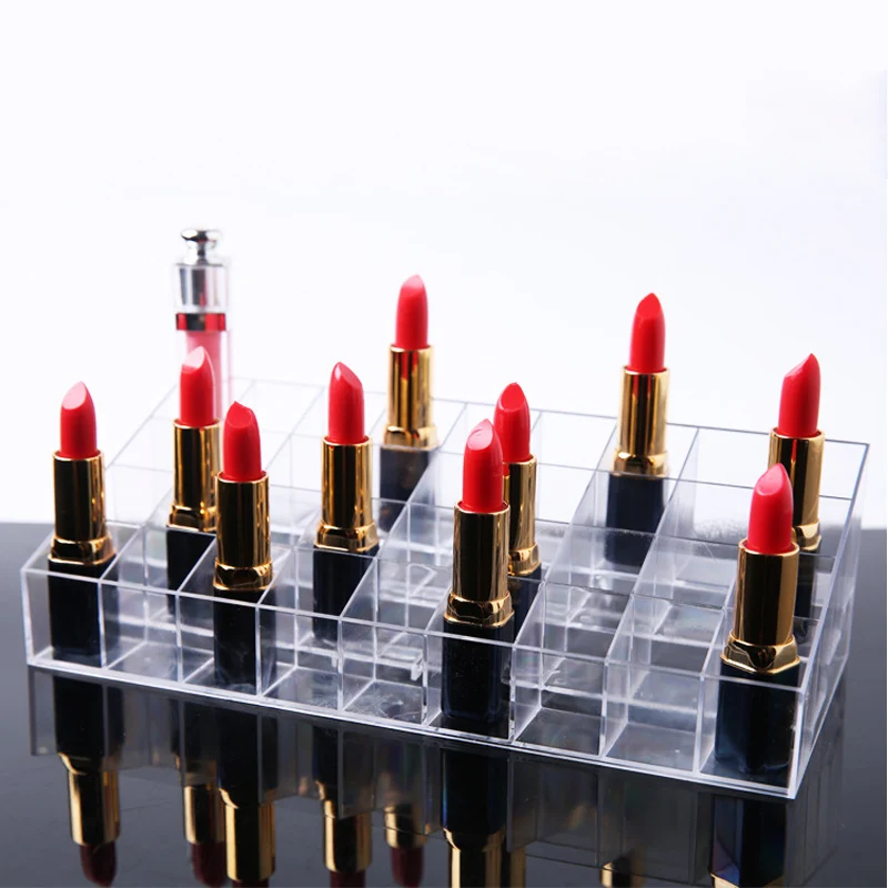 

Clear Plastic Makeup Organizer Storage Box 36/40 Lipstick Cosmetic Box Jewelry Case Holder Display Stand Make Up Organziers