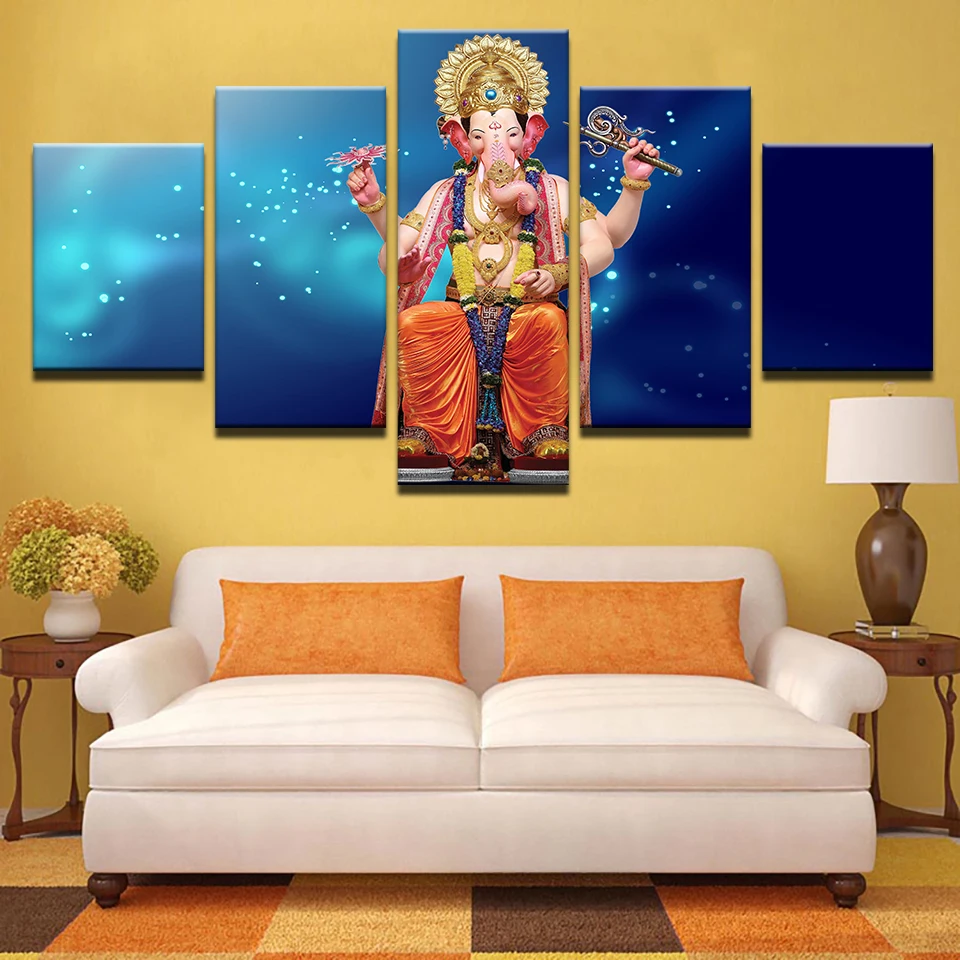 Настенная Картина на холсте слон модульные картины декор для гостиной 5 шт. HD