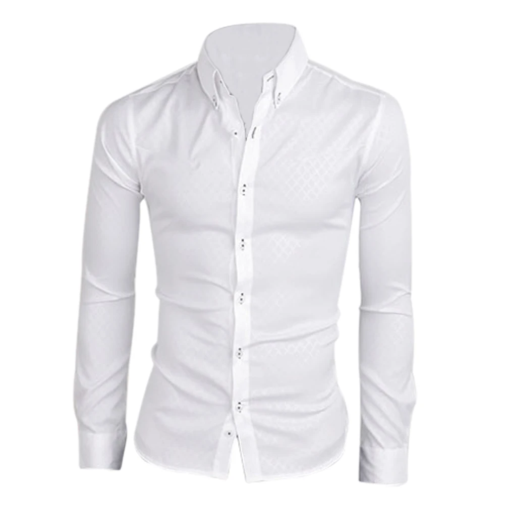 Новинка 2017 года для мужчин рубашка повседневное Slim Fit s Мужская классическая